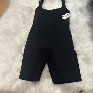 Open edit black bodysuit romper